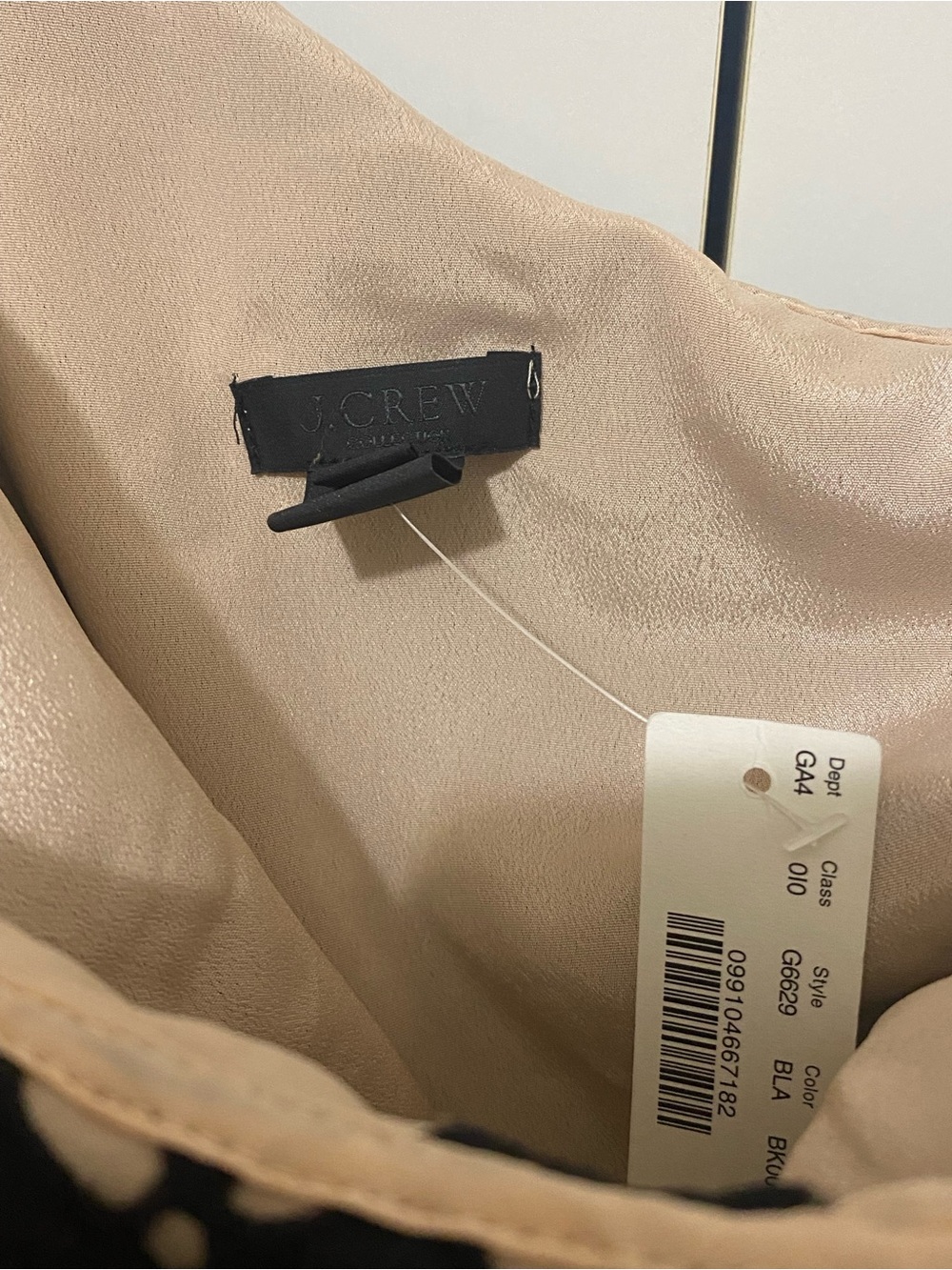 J. Crew Black Eyelet One-Shoulder Dress with Nude Lining - Picture 2 of 3